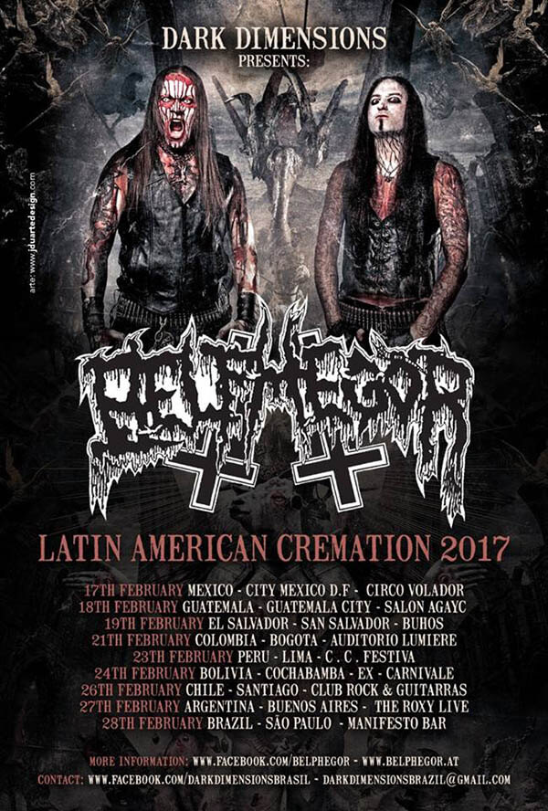 belphegor concierto bogota febrero banda black metal austria telonero blackmoon colombia lugar auditorio lumiere latin american cremation tour eventos metalzone