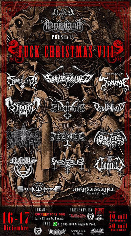 fuck christmas concierto bogota colombia rock history bar diciembre viernes sabado black metal banda nacional eventos metalzone