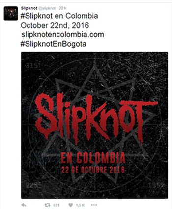 slipknot concierto bogota colombia regresa nuevo album the gray chapter noticias eventos metalzone