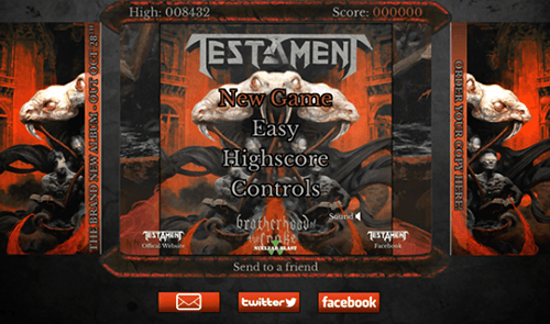 testament lanza juego pc video lyric promocinando album brotherhood of the snake promoviendo thrash metal banda internacional estados unidos metalzone gotica virtual