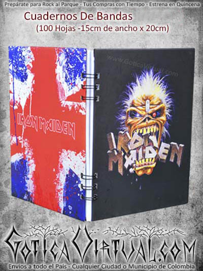 agendas utiles cuadernos iron maiden colombia bogota envios todo el pais medellin barranquilla pereira cali cucuta pasto ventas