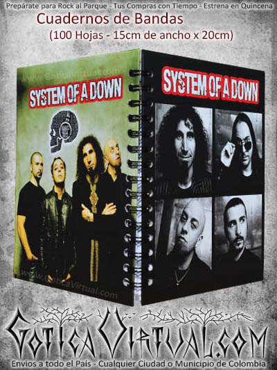 banda cuaderno system down agendas domicilios bogota colombia medellin cali cucuta pereira santander pasto