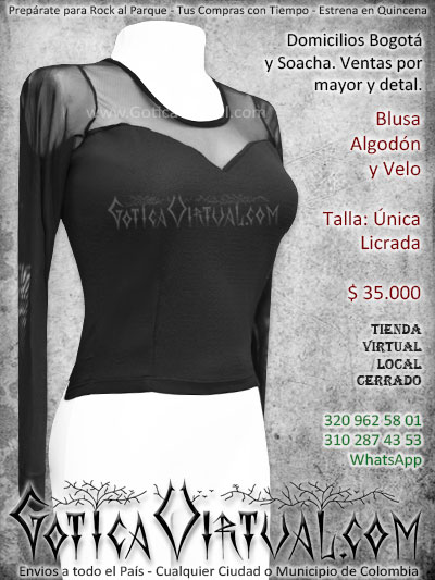 blusa algodon velo corta licrada negro domicilios medellin cali cucuta pasto manizales pereira armenia villavicencio