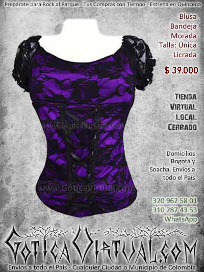 blusa bandeja morada blonda flores bogota mujer dama hermosa ventas online bodega manizales cali neiva cucuta narino colombia