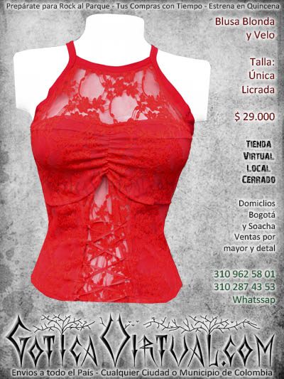 blusa roja bogota rockera metalera ventas envios comercio prendas ropa envios domicilios bodega boutique cali medellin manizales rioacha santander tolima pereira cucuta colombia