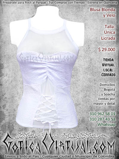 blusa corta corset prendas ropa rockera blanca prendas ropa boutique envios domicilios bodega comercio cali pereira tolima neiva manizales zipaquira villavicencio