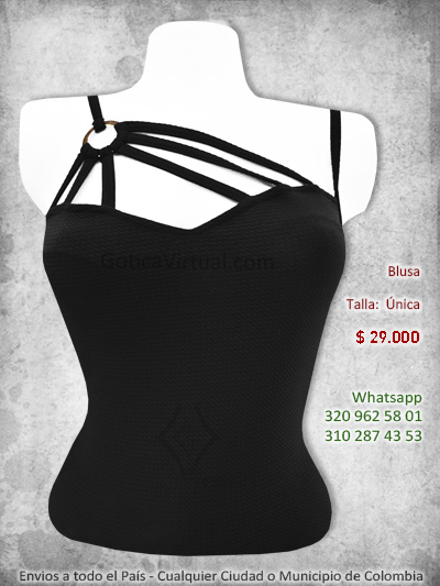 blusa diseno exclusivo sexy erotica negra rock metal boutique bogota medellin sincelejo armenia pasto colombia