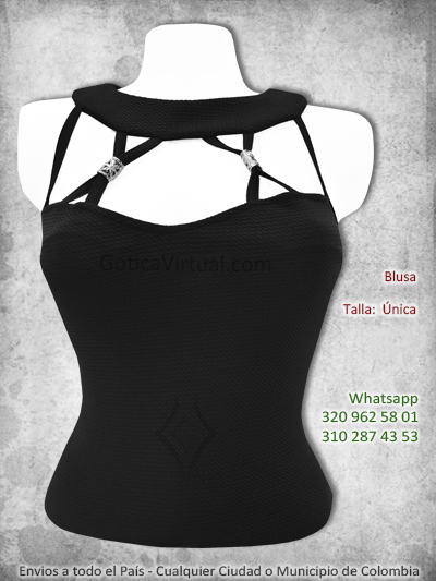 blusa diseno tiras escote pecho negra bonita economica sexy venta online bogota cali amrneia pasto tunja leticia colombia