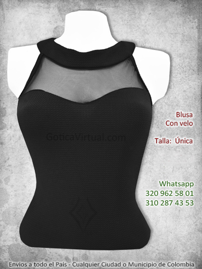 blusa negra velo pecho escote economica licrada ajustada economica venta online rock metal bogota cali cesar fusa pasto colombia