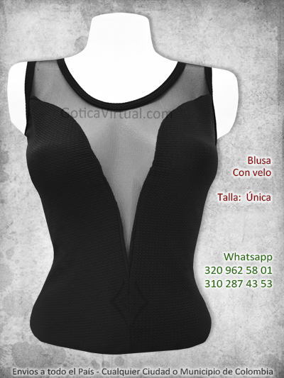 blusa negra velo V escote bonita economica sencilla sexy bogota yopal manizales sincelejo cucuta pereira monteria colombia