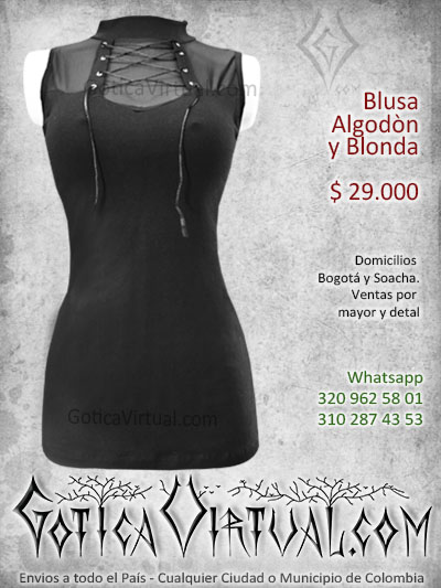 blusa algodon velo economica cintas cordones frotales tienda online rock metal bogota cali medellin sincelejo colombia