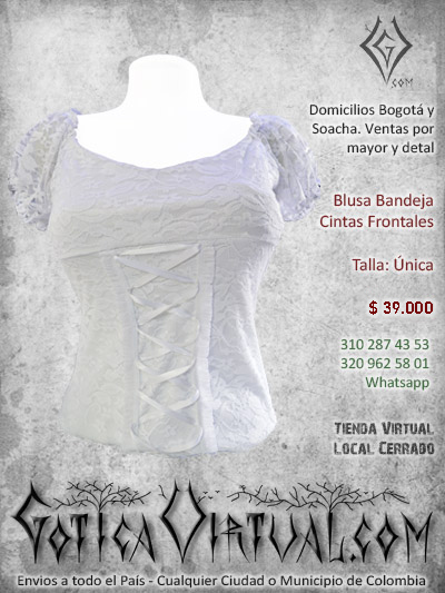 Blusa bandeja blanca cintas blonda licrada sexy economica venta online domicilios bucaramanga leticia quindio colombia