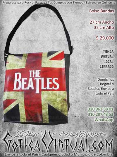 bolso beatles bogta maletas bandas rockeras clasico envios medellin cali pasto manizales narino sucre colombia