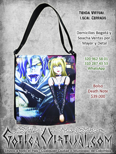 bolso maleta anime death note misa envios domicilios todo el pais bogota medellin cali pasto bucaramanga cordoba barranquilla