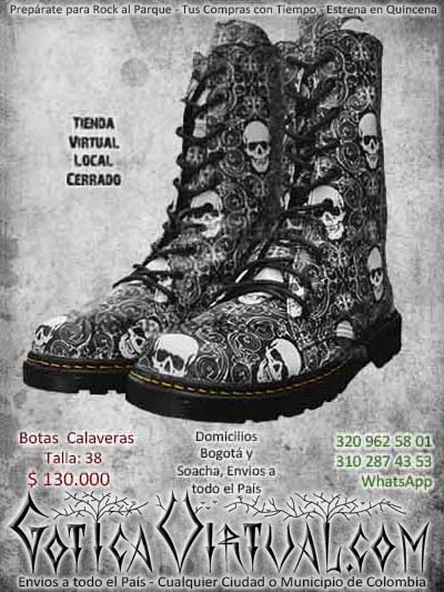 botas calaveras gris hombre masculino bonitas ventas online bogota envios todo el pais cali medellin cucuta colombia