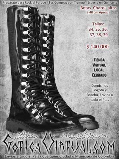 botas charol altas goticas mujer femenina economicas baratas bonitas hermosas bogota ventas online envios todo el pais bodega medellin cucuta narino neiva narino colombia