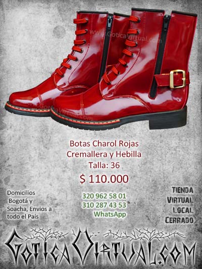 botas charol rojas hebillas cremalleras amarrar brillante domicilios bogota soacha cali medellin pasto santander
