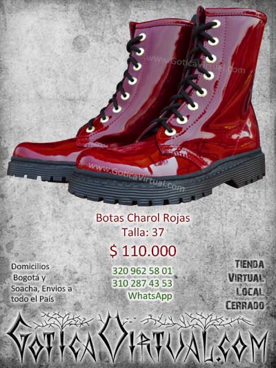 botas charol rojo unisex brillante nuevo domicilios medellin bogota cali soacha pereira colombia manizales