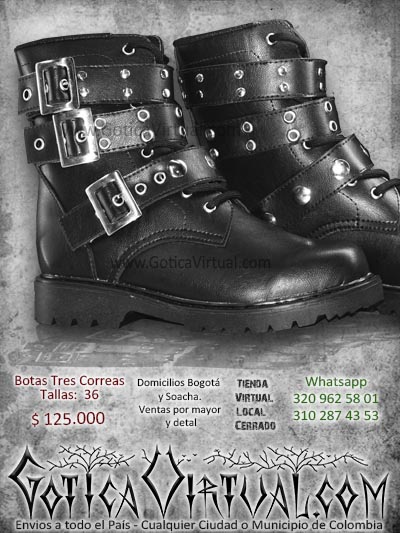 bota correas taches negras metaleras rockeras panama bogota soacha chia funza colombia