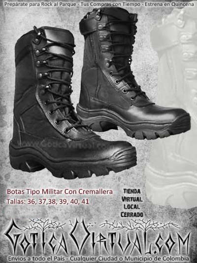 botas tipo militar negras cremallera metaleras hombre masculino bogota envios todo el pais ventas online cali medellin cucuta narino neiva manizales colombia