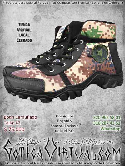 botin camuflado pixelado zapatillas bogota economicas baratas envios todo el pais ventas online cali medellin cartago neiva popayan barranquilla colombia