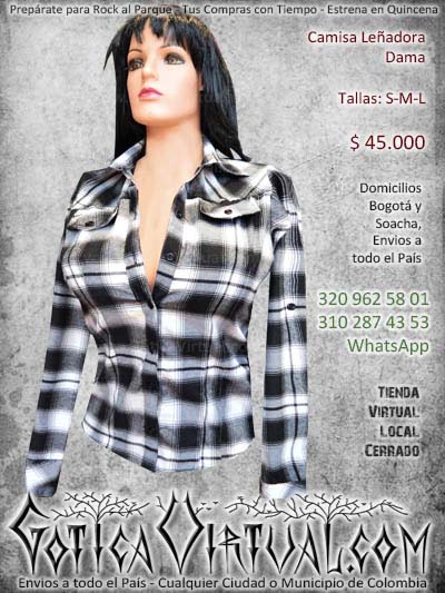 camisa lenadora dama tallas s m l cuadros blanco negro dama mujer chica botones tela medellin cali manizales pereira pasto bucaramanga