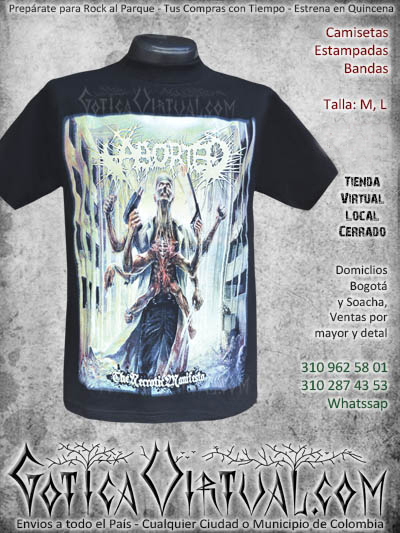 camiseta aborted bandas rock al parque venta online envios colombia