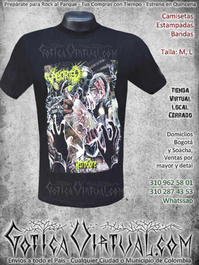 camiseta estampada aborted rock al parque envios armenia tunja pereira la calera colombia