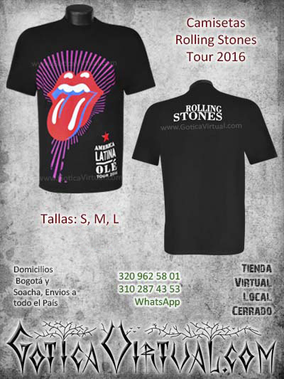 camisetas rolling stones tour 2016 colombia bogota domicilios soacha medellin manizales santander pasto cucuta