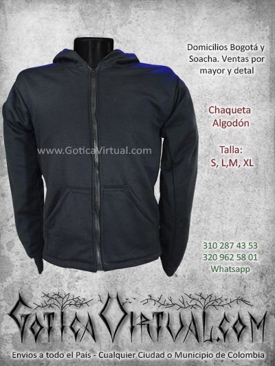 chaqueta algodon perchado negra masculina venta online domicilios bogota tunja cesar caldas colombia tienda online rock metal