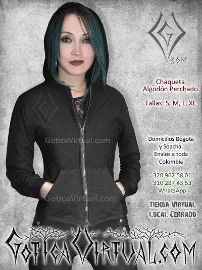 Chaqueta negra algodon perchado bogota soacha medellin manizales pereira tienda gotica cartagena