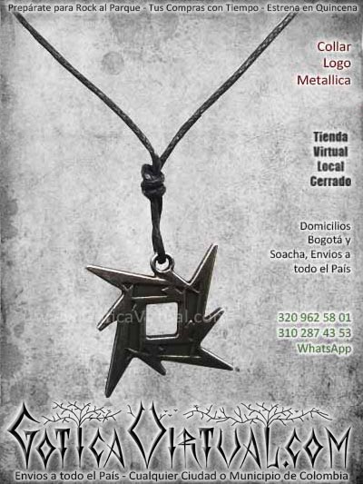 collar logo metallica accesorios metal rock ventas online envios a todo el pais cali medellin manizales cauca sogamozo neiva tulua sincelejo popayan colombia