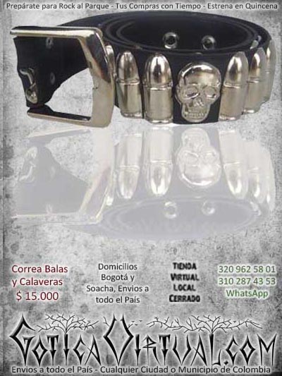 correas balas calaveras taches plateadas bogota bodega ventas online envios a todo el pais medellin cauca sucre cordoba meta colombia