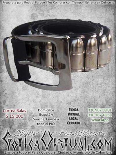 correas balas metaleras rockeras bonitas economicas ventas online envios a todo el pais cali medellin cucuta neiva popayan pereira colombia