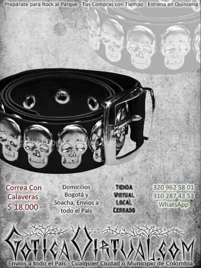 correas calaveras taches bogota venta oline envio a todo el pais cali medellin cucuta neiva cauca valledupar narino colombia