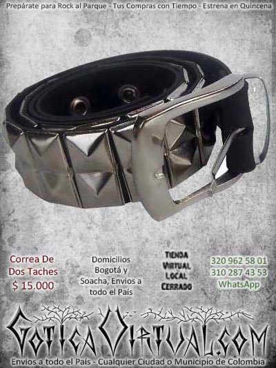 correas dos taches metal metaleras punk ogota ventas online envios a todo el pais cali medellin cucuta neiva cauca popayan colombia