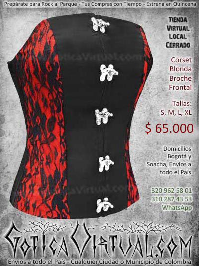 corset blonda broche frontal bogota mujer femenino negro rojo ventas online envios a todo el pais cali medellin cucuta narino neiva yopa villavicencio colombia