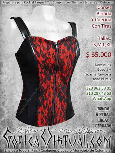 corset blonda cremallera cuerina tiras amarrar espalda domicilios medellin cali manizales bogota pereira palmira tulua palmira envigado