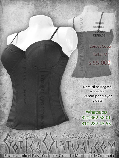 corset con copa bogota negro ajustado blusa estresh estraple tela opaco rock metal clan metaleros restrepo venecia chapinero sur norte