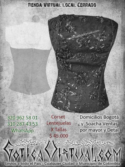 corset lentejuelas negro bonito economico venta online bogota colombia