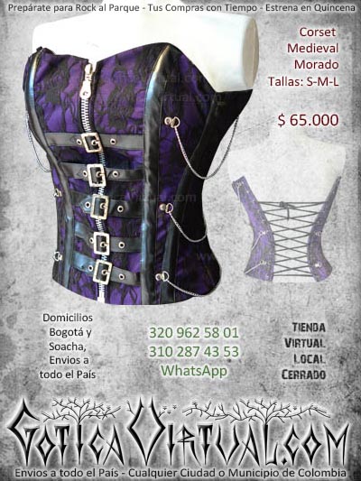 corset medieval morado gotica virtual envios a todo colombia domicilios en bogota y soacha tienda online colombia