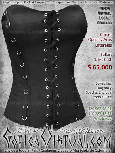 corset ojales aros laterales cuerina cuero bogota metalero rockero dark bodega ventas online envios a todo el pais cali medellin cucuta narino neiva cota villavicencio colombia