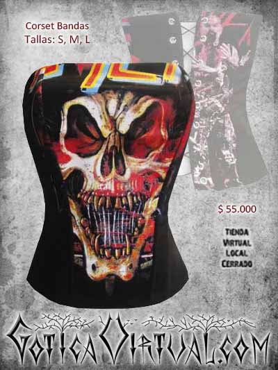 corset bandas ventas online bodega metal rockero envios a todo el pais cali medellin cauca cucuta narino colombia