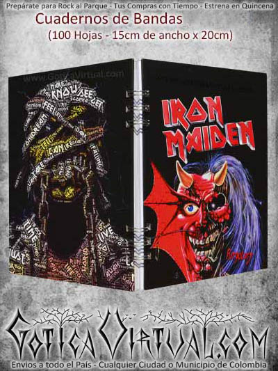 cuaderno agenda iron maiden bandas nuevo escolar domicilios bogota medellin soacha cali pereira pasto cucuta