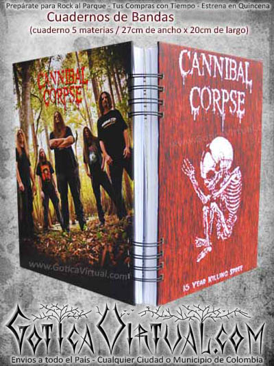 cuaderno agenda libro bandas black cannibal book escolar domicilios bogota soacha colombia cucuta santander manizales