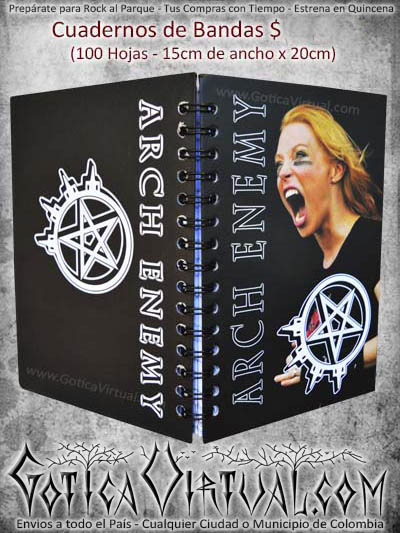 cuaderno arch enemy bandas escolar domicilios colombia bogota cali medellin cucuta soacha agendas manizales