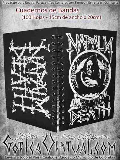 cuaderno bandas napalm death escolar utiles nuevo domicilios colombia bogota cali medellin cucuta popayan