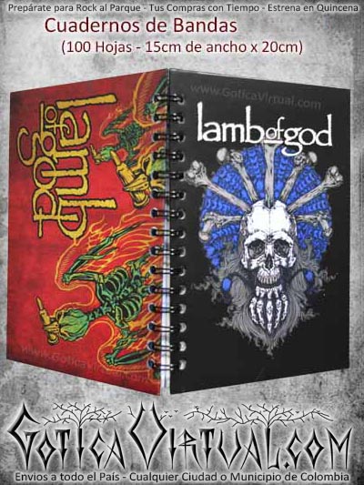 cuaderno lamb of god bandas escolar colombia domicilios bogota soacha cucuta pasto manizales medellin cali