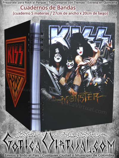 cuaderno libro kiss bandas materias escolar negro domicilios bogota soacha colombia medellin cucuta manizales