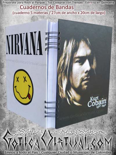 cuaderno nirvana bandas rock libro escolar domicilios soacha bogota cali colombia medellin cucuta santander